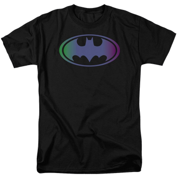 Black men's regular fit t-shirt with Batman Gradient Bat Logo graphic