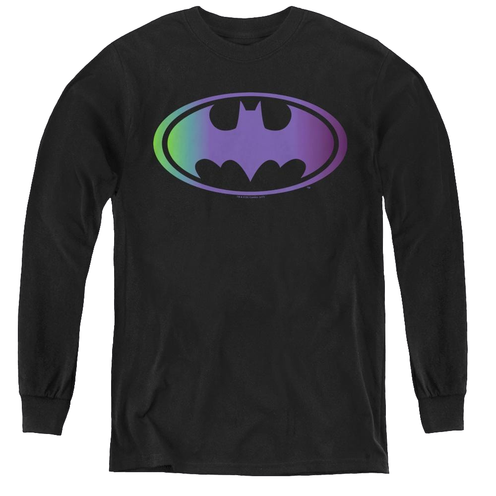 Dc Batman Gradient Bat Logo - Youth Long Sleeve T-Shirt Youth Long Sleeve T-Shirt Batman   