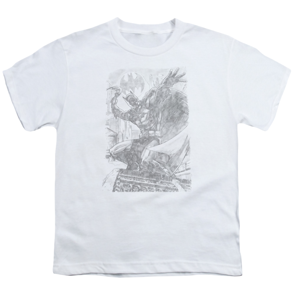 DC Batman Pencil Batarang Throw - Youth T-Shirt Youth T-Shirt (Ages 8-12) Batman   