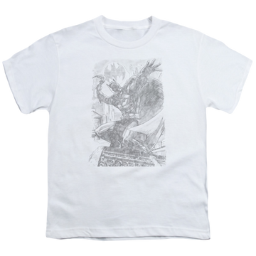 DC Batman Pencil Batarang Throw - Youth T-Shirt Youth T-Shirt (Ages 8-12) Batman   