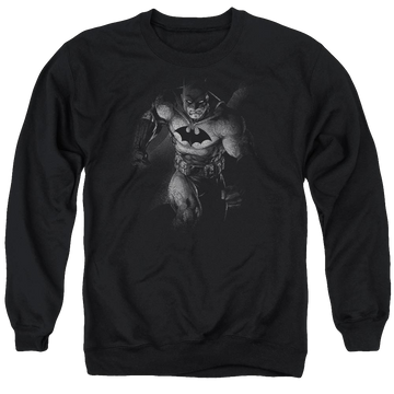 Black men's crewneck sweatshirt with Batman Materialized graphic