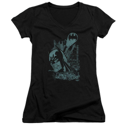 Batman Gritted Teeth - Juniors V-Neck T-Shirt Juniors V-Neck T-Shirt Batman   