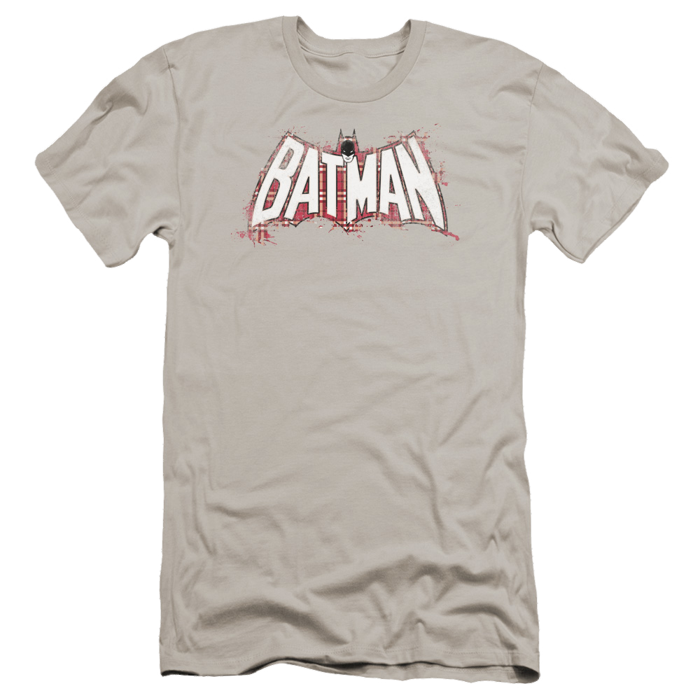 Batman Plaid Splat Logo - Men's Premium Slim Fit T-Shirt Men's Premium Slim Fit T-Shirt Batman   
