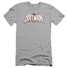 Batman Plaid Splat Logo - Men's Slim Fit T-Shirt Men's Slim Fit T-Shirt Batman   