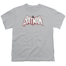 DC Batman Plaid Splat Logo - Youth T-Shirt Youth T-Shirt (Ages 8-12) Batman   