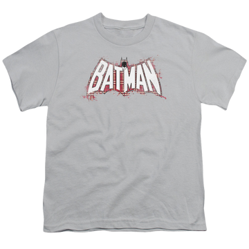 DC Batman Plaid Splat Logo - Youth T-Shirt Youth T-Shirt (Ages 8-12) Batman   