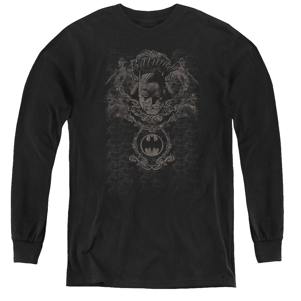 Dc Batman Dark Knight Heraldry - Youth Long Sleeve T-Shirt Youth Long Sleeve T-Shirt Batman   