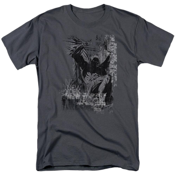 Charcoal men's regular fit t-shirt with Batman The Knight Life graphic