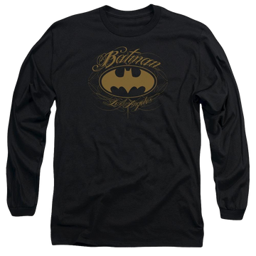 Black men's long sleeve t-shirt with Batman La graphic