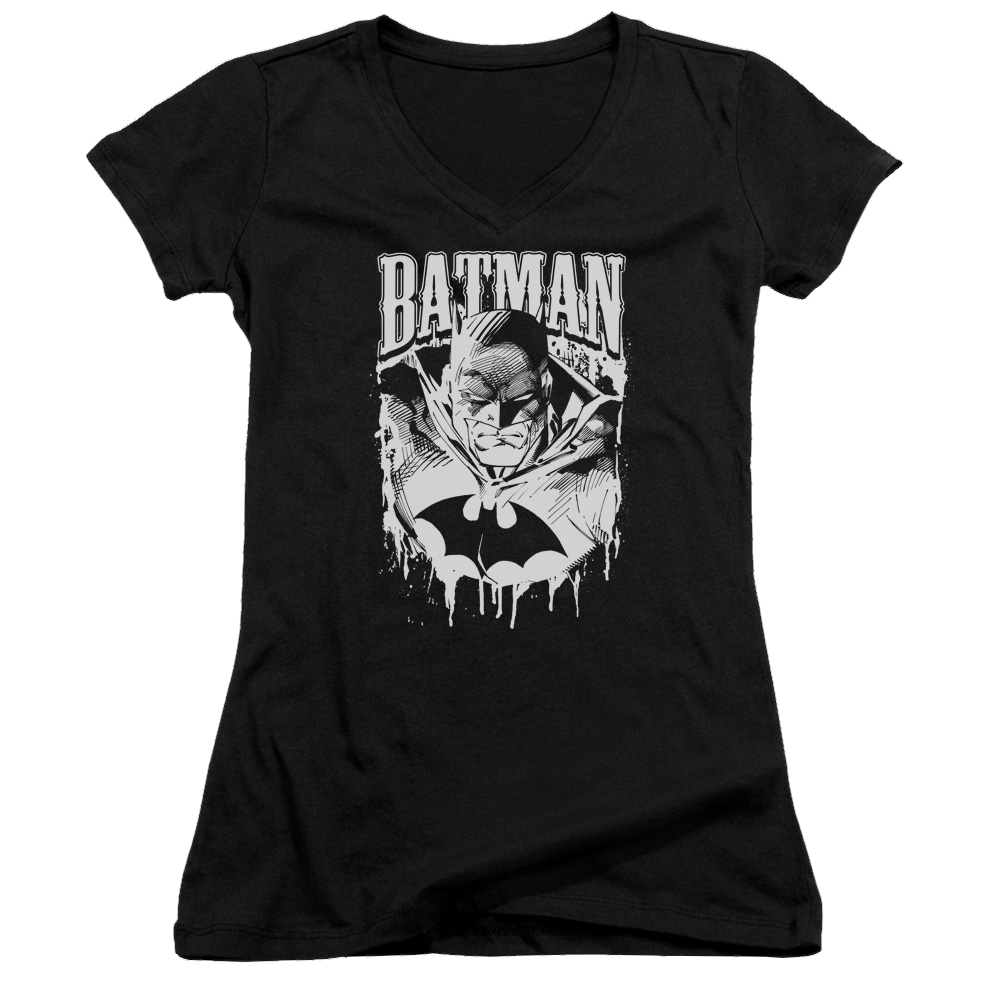 Batman Bat Metal - Juniors V-Neck T-Shirt Juniors V-Neck T-Shirt Batman   