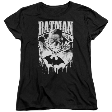 Black women's t-shirt with Batman Bat Metal graphic
