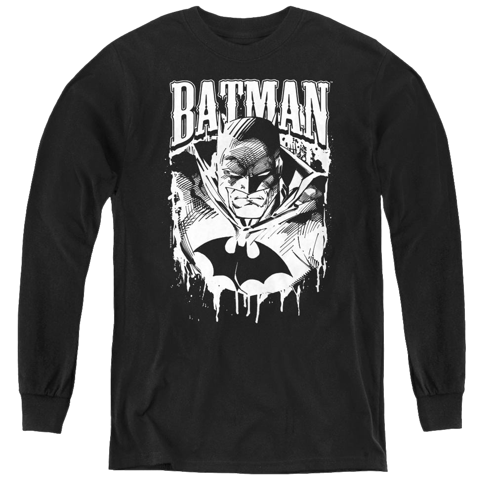 Dc Batman Bat Metal - Youth Long Sleeve T-Shirt Youth Long Sleeve T-Shirt Batman   