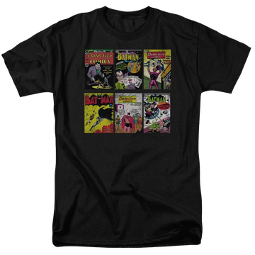 Black men's regular fit t-shirt with Batman Bm Covers graphic