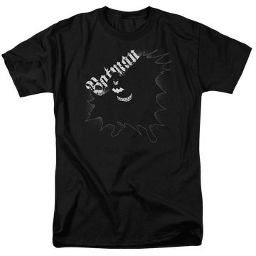 Black men's regular fit t-shirt with Batman Darkness graphic