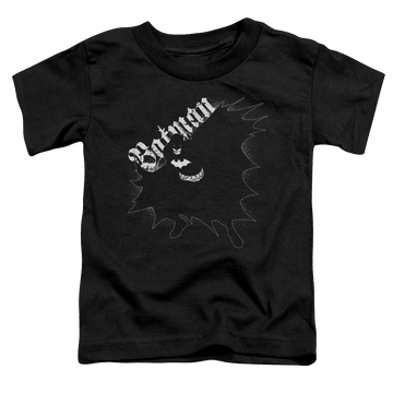 Black toddler t-shirt with Dc Batman Darkness graphic