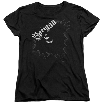 Black women's t-shirt with Dc Batman Darkness graphic