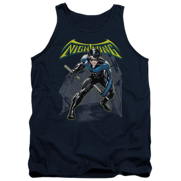 Navy men's tank with Batman Nightwing graphic