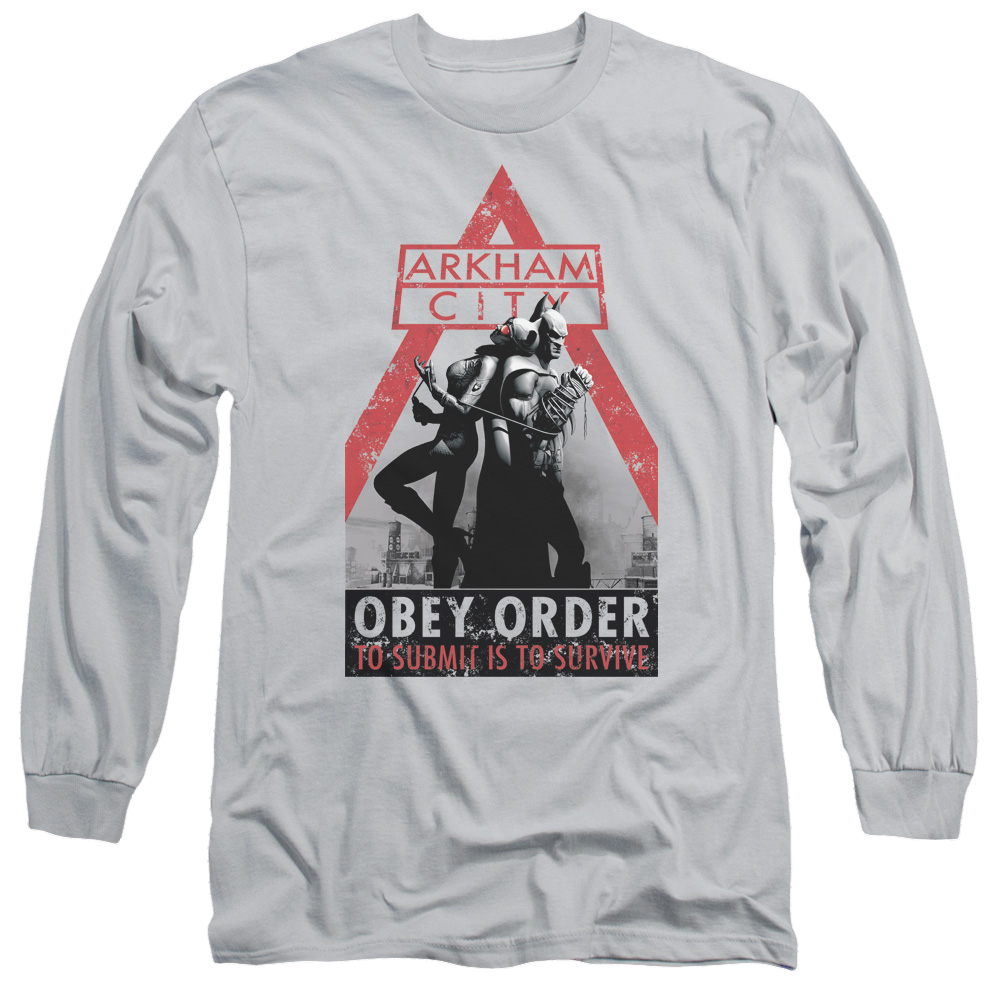 Batman - Arkham Obey Order - Men's Long Sleeve T-Shirt Men's Long Sleeve T-Shirt Batman   