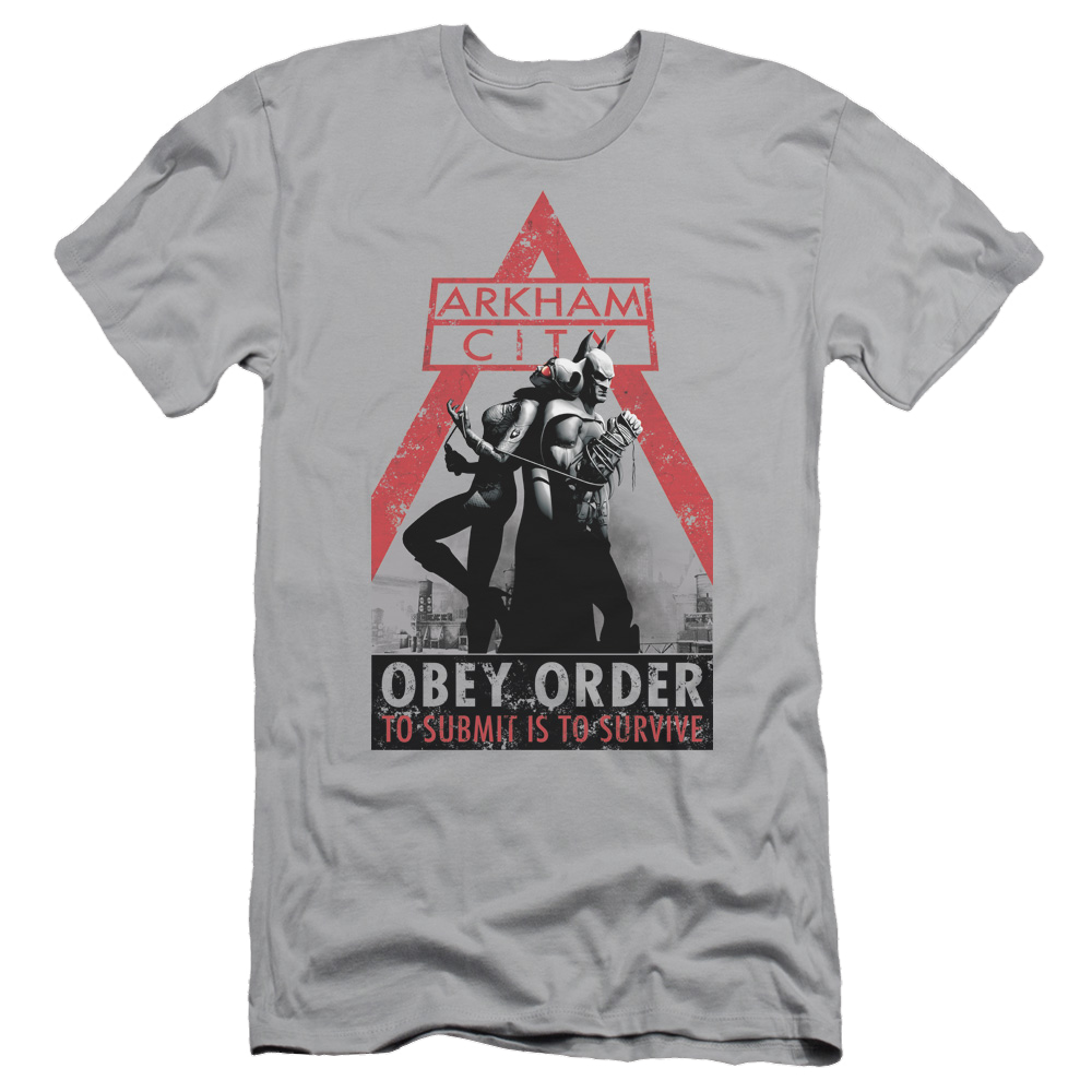 Batman - Arkham Obey Order - Men's Slim Fit T-Shirt Men's Slim Fit T-Shirt Batman   