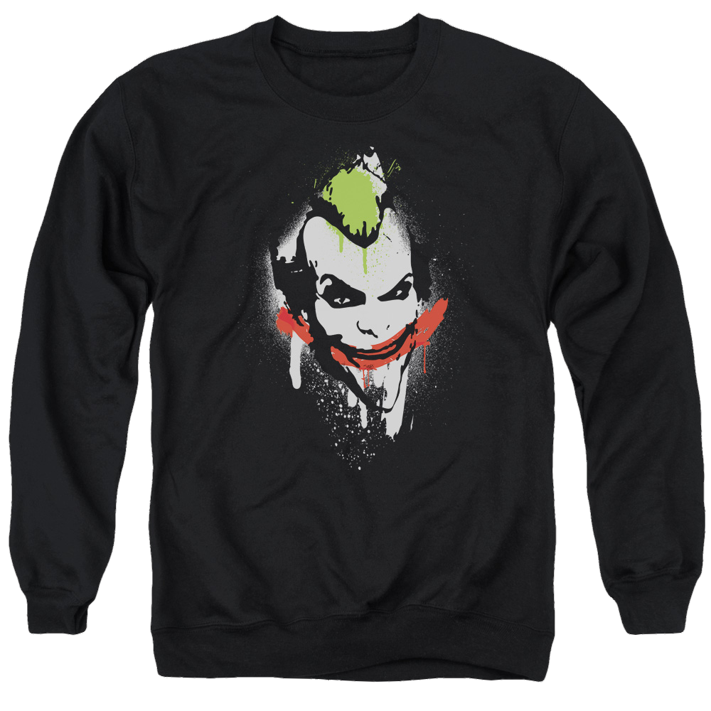 Batman - Arkham Spraypaint Smile - Men's Crewneck Sweatshirt Men's Crewneck Sweatshirt Batman   