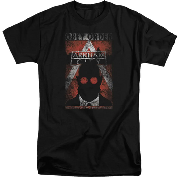 Batman - Arkham Obey Order Poster - Men's Tall Fit T-Shirt Batman