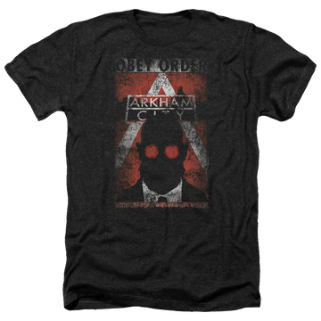 Batman - Arkham Obey Order Poster - Men's Heather T-Shirt Batman