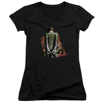 Batman - Arkham Riddler Convicted - Juniors V-Neck T-Shirt Juniors V-Neck T-Shirt Batman   