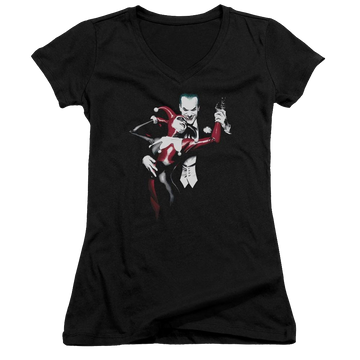 Batman Harley And Joker - Juniors V-Neck T-Shirt Juniors V-Neck T-Shirt Harley Quinn   