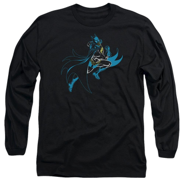 Black men's long sleeve t-shirt with Neon Batman graphic