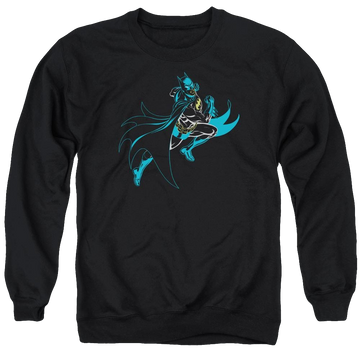 Black men's crewneck sweatshirt with Neon Batman graphic