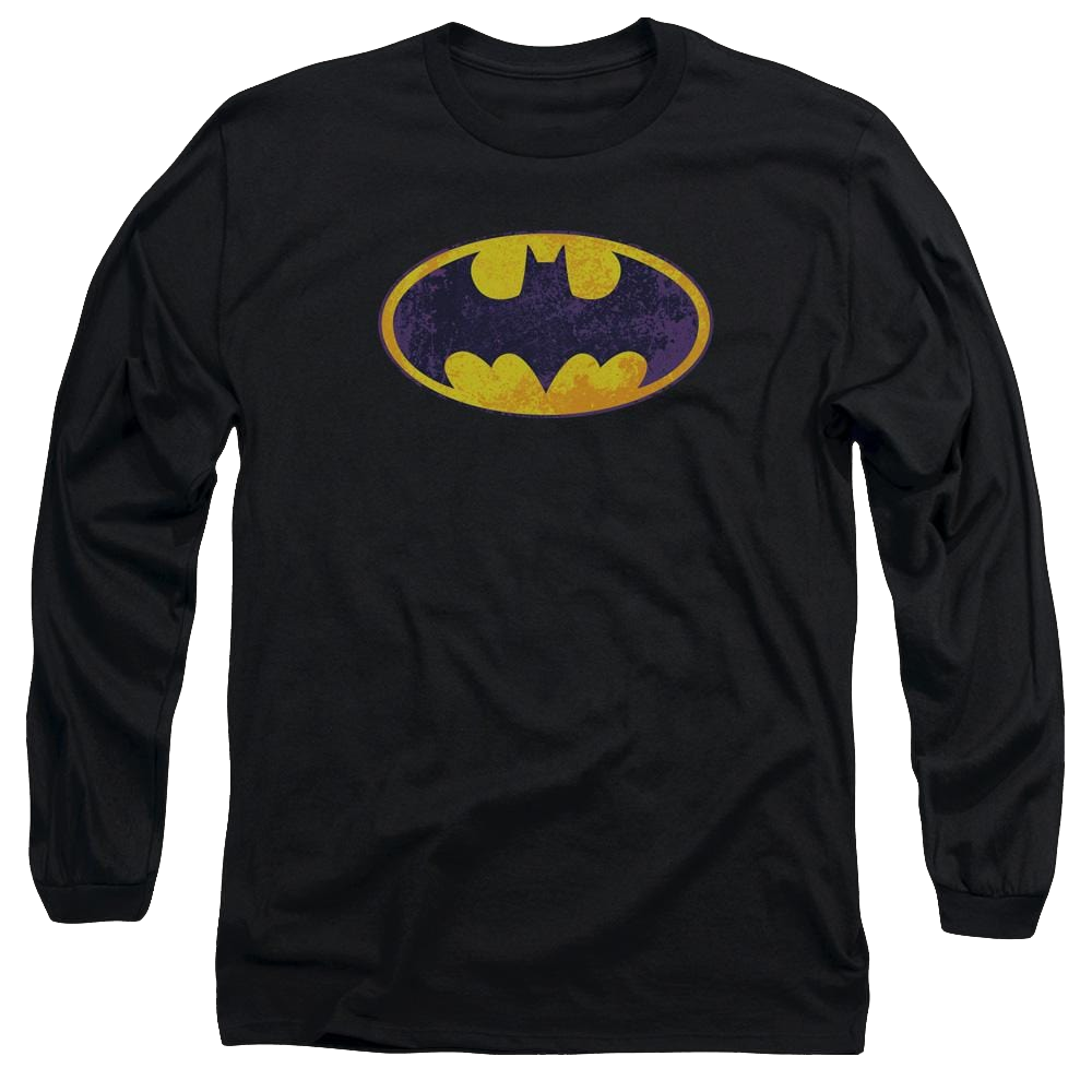 Batman Bm Neon Distress Logo - Men's Long Sleeve T-Shirt Men's Long Sleeve T-Shirt Batman   