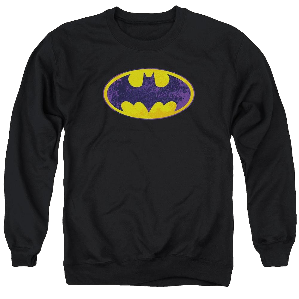 Batman Bm Neon Distress Logo - Men's Crewneck Sweatshirt Men's Crewneck Sweatshirt Batman   