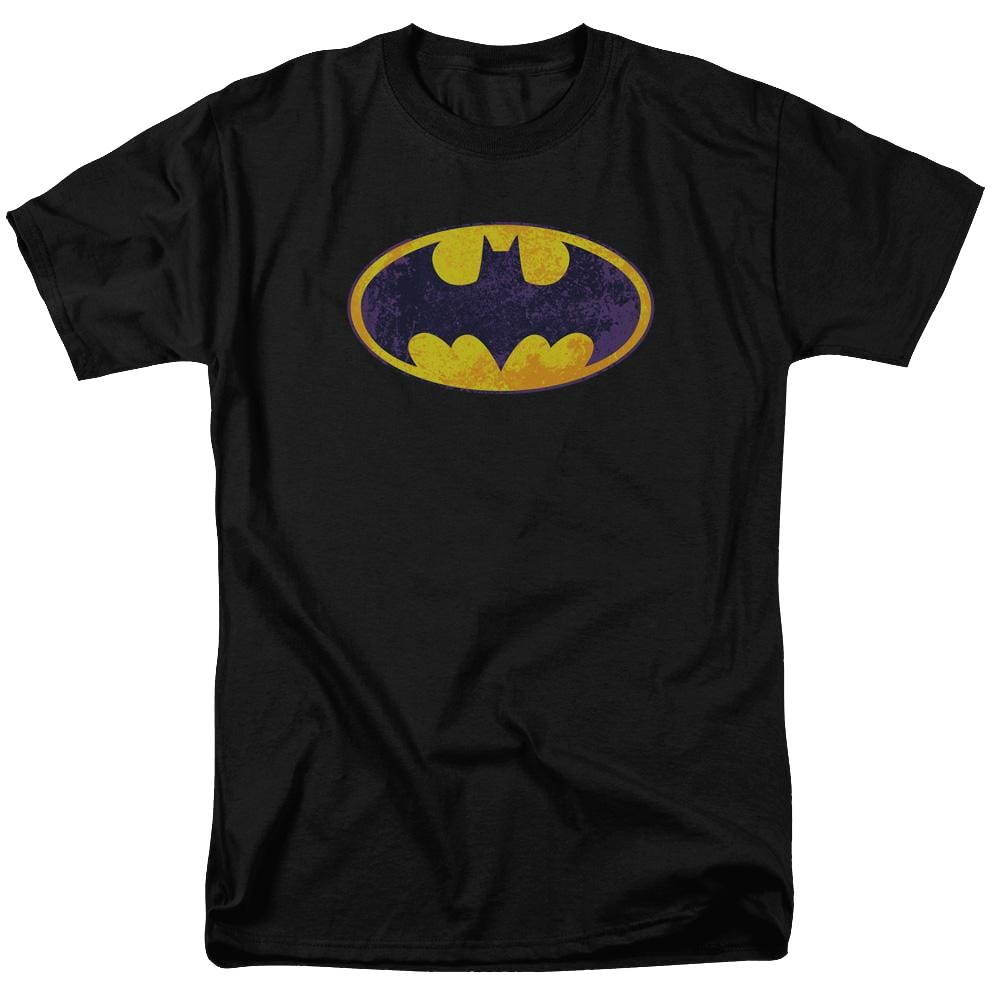 Batman Bm Neon Distress Logo - Men's Regular Fit T-Shirt Men's Regular Fit T-Shirt Batman   