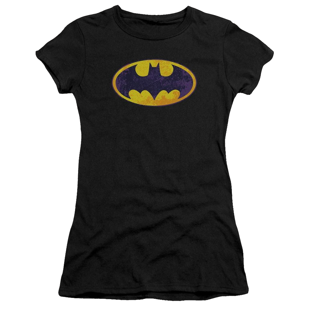 Batman Bm Neon Distress Logo - Juniors T-Shirt Juniors T-Shirt Batman   