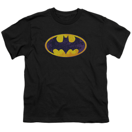 DC Batman Bm Neon Distress Logo - Youth T-Shirt Youth T-Shirt (Ages 8-12) Batman   