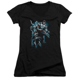 Batman Evil Rising - Juniors V-Neck T-Shirt Juniors V-Neck T-Shirt Bane   