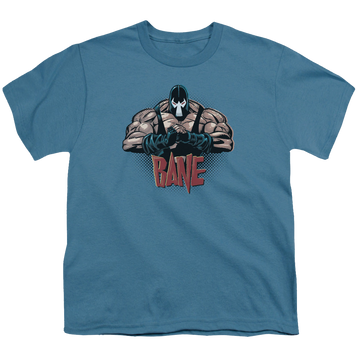 Slate youth t-shirt for ages 8 to 12 with Bane Pump You Up graphic