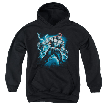 Black youth hoodie for ages 8 to 12 with Stormy Bane graphic