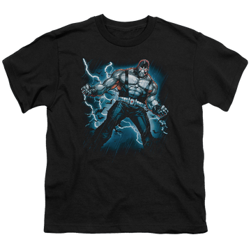 Black youth t-shirt for ages 8 to 12 with Stormy Bane graphic