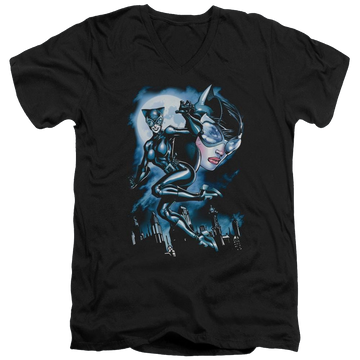 Batman Moonlight Cat - Men's V-Neck T-Shirt Men's V-Neck T-Shirt Catwoman   