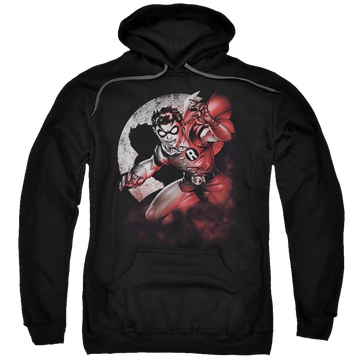 Black pullover hoodie with Batman Robin Spotlight graphic