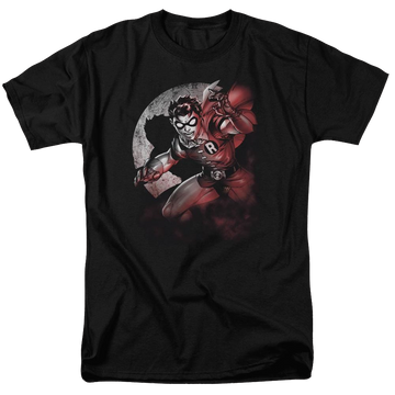 Black men's regular fit t-shirt with Batman Robin Spotlight graphic