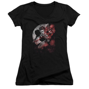 Batman Robin Spotlight - Juniors V-Neck T-Shirt Juniors V-Neck T-Shirt Batman   