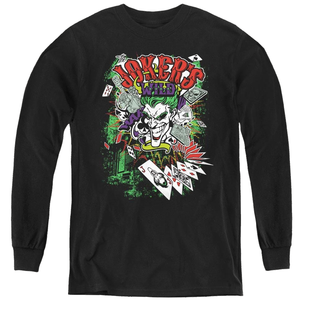 Joker, The Jokers Wild - Youth Long Sleeve T-Shirt Youth Long Sleeve T-Shirt Joker   