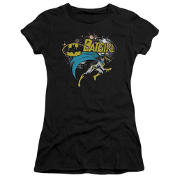 Batman Batgirl Halftone - Juniors T-Shirt Juniors T-Shirt Batman   