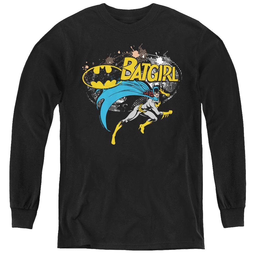 Dc Batman Batgirl Halftone - Youth Long Sleeve T-Shirt Youth Long Sleeve T-Shirt Batman   
