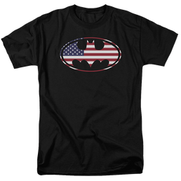 Batman American Flag Oval - Men's Regular Fit T-Shirt Men's Regular Fit T-Shirt Batman   