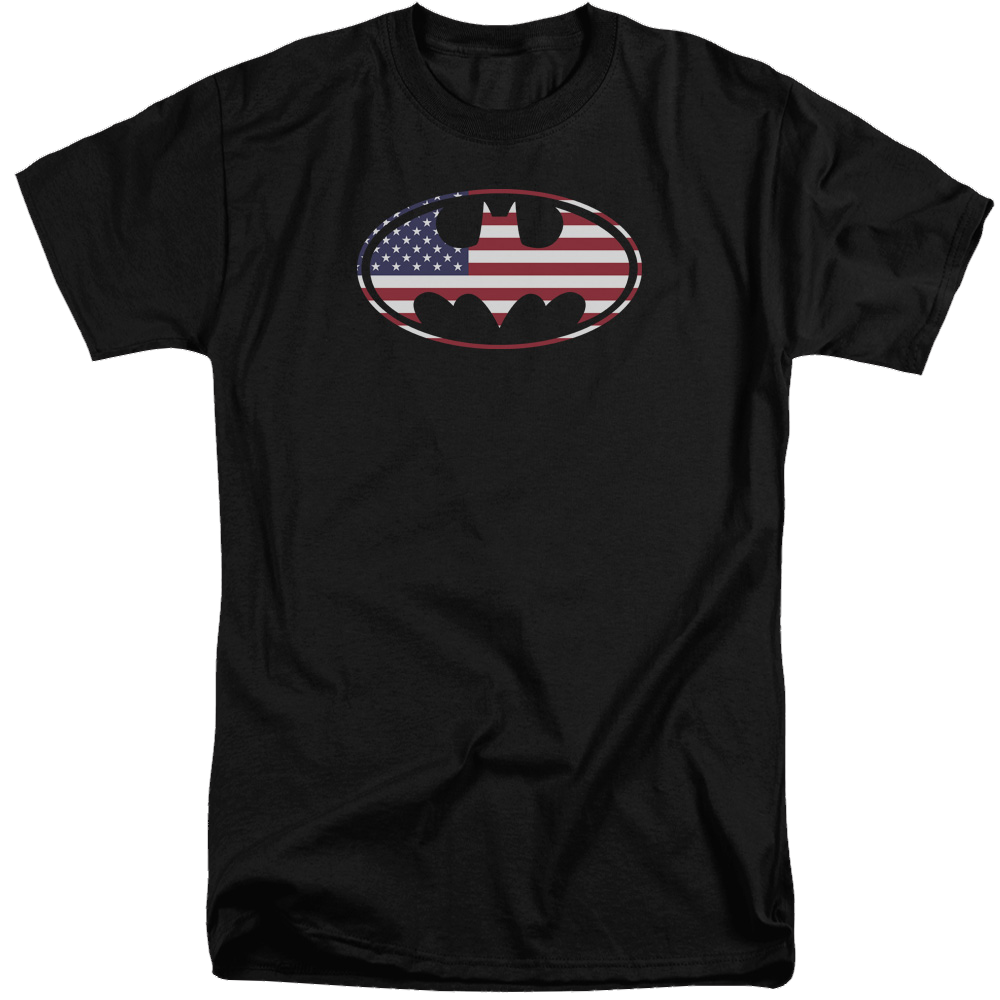 Batman American Flag Oval - Men's Tall Fit T-Shirt Men's Tall Fit T-Shirt Batman   