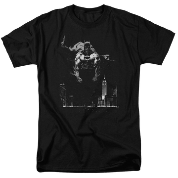 Black men's regular fit t-shirt with Batman Dirty City graphic