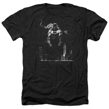 Charcoal men's heather t-shirt with Batman Dirty City graphic